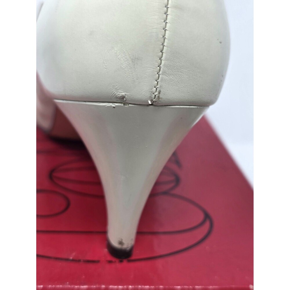 Fanfares Connie VTG 50s Mod Bandstand Bone Babydoll Bow Pumps, Box Size 10 B/AA - Picture 13 of 16